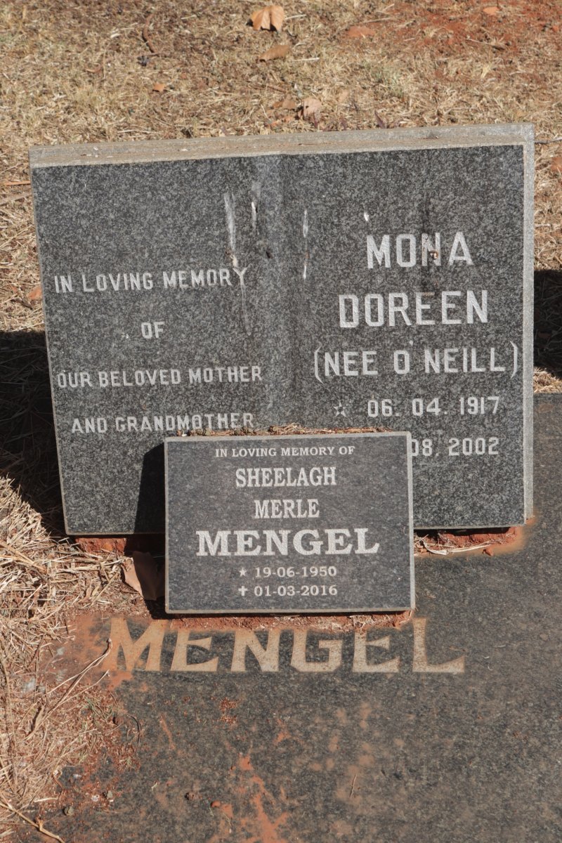 MENGEL Mona Doreen 1917-2002 :: MENGEL Sheelagh Merle 1950-2016