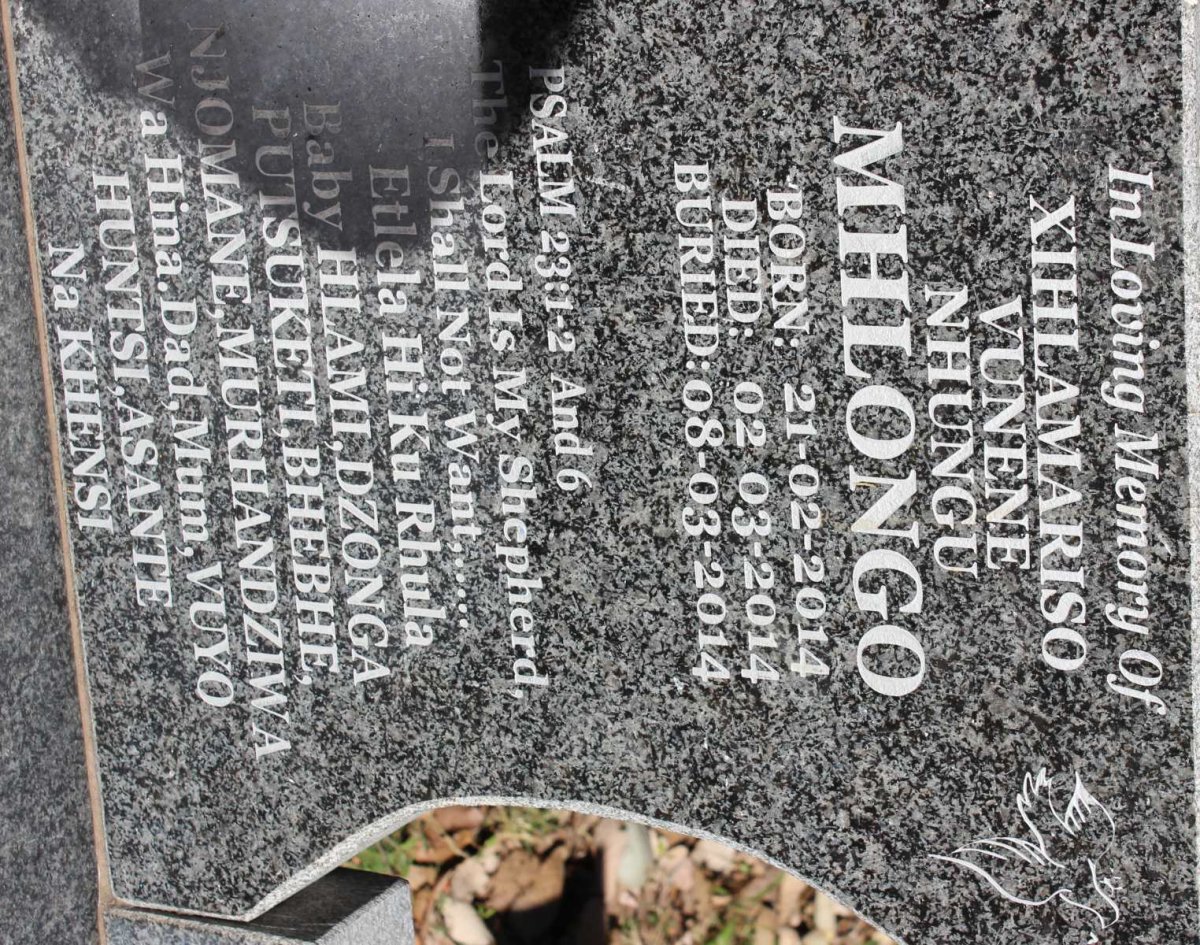 MHLONGO Xihlamariso Vunene Nhungu 2014-2014