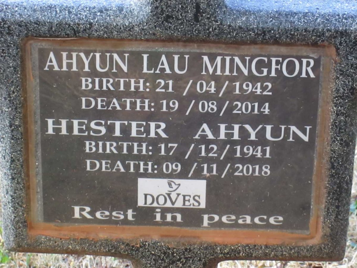 MINGFOR Ahyun Lau 1942-2014 :: AHUYN Hester 1941-2018
