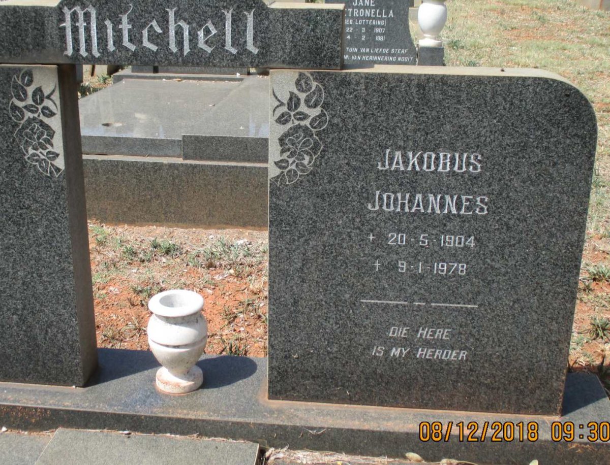 MITCHELL Jakobus Johannes 1904-1978