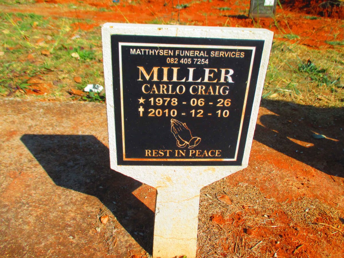 MILLER Carlo Craig 1978-2010