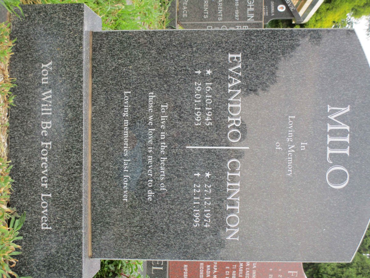 MILO Evandro 1945-1993 :: MILO Clinton 1974-1995