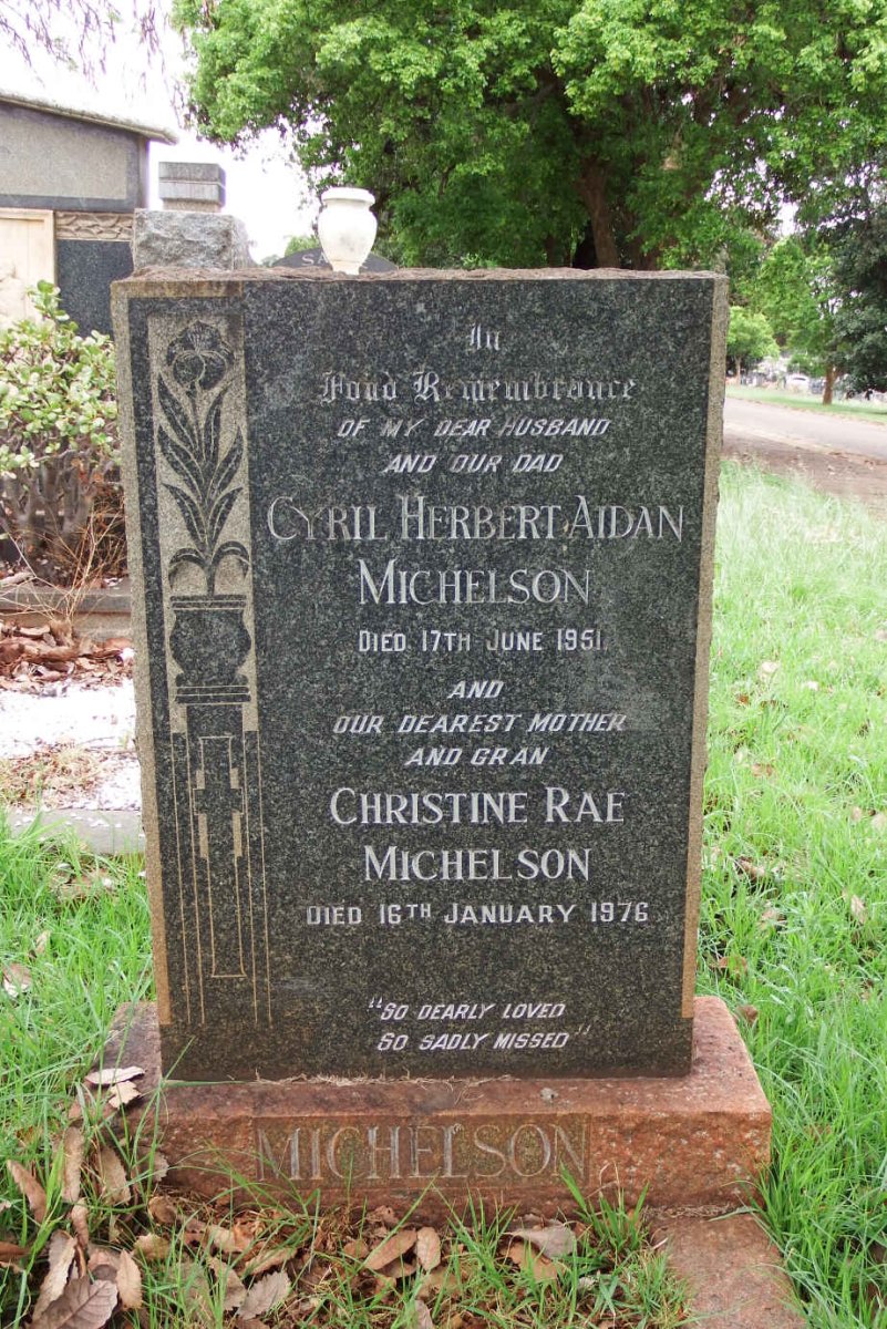 MICHELSON Cyril Herbert Aidan -1951 &amp; Christine Rae -1976