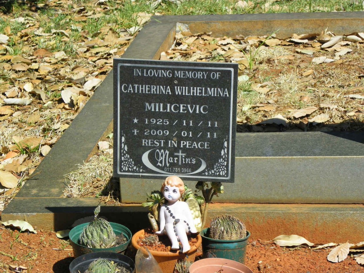 MILICEVIC Catherina Wilhelmina 1925-2009