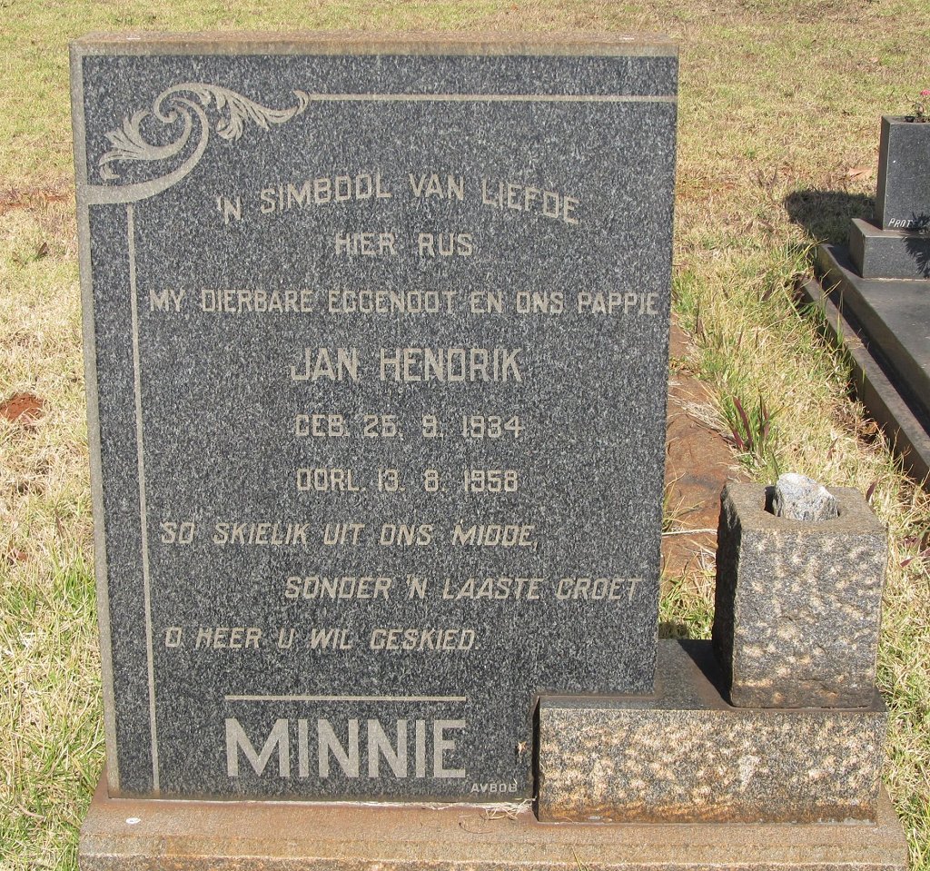 MINNIE Jan Hendrik 1934-1958