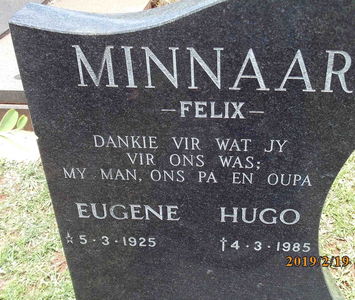 MINNAAR Eugene Hugo 1925-1985