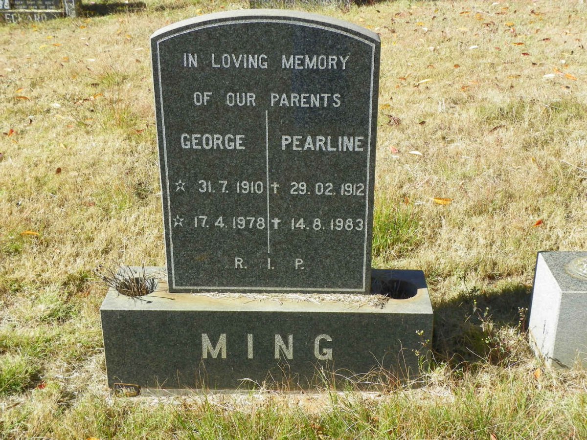 MING George 1910-1978 &amp; Pearline 1912-1983