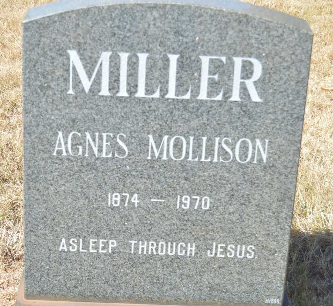 MILLER Agnes Mollison 1874-1970