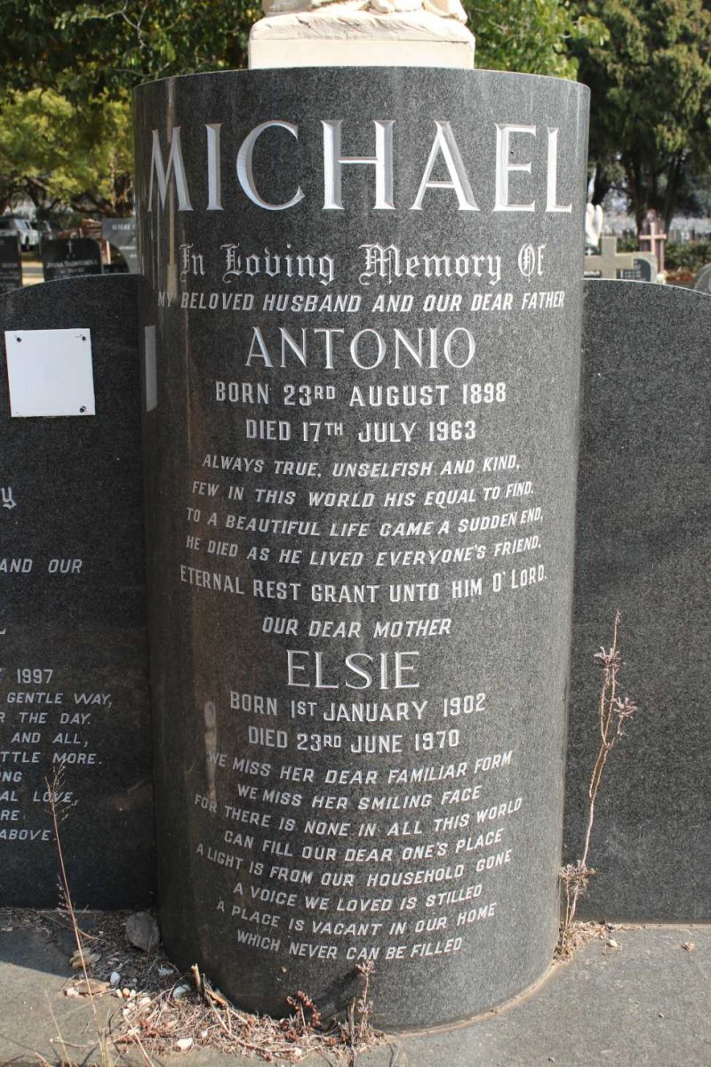 MICHAEL Antonio 1898-1963 &amp; Elsie 1902-1970 :: ? Michael 1928-1997 &amp; Rosa 1930-2005