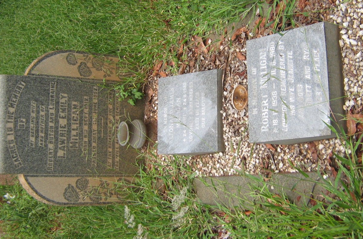 MILLIGAN Leonard James 1911-1982 &amp; Lawrie Emily 1912-1952 :: MILLIGAN Robert 1938-1980