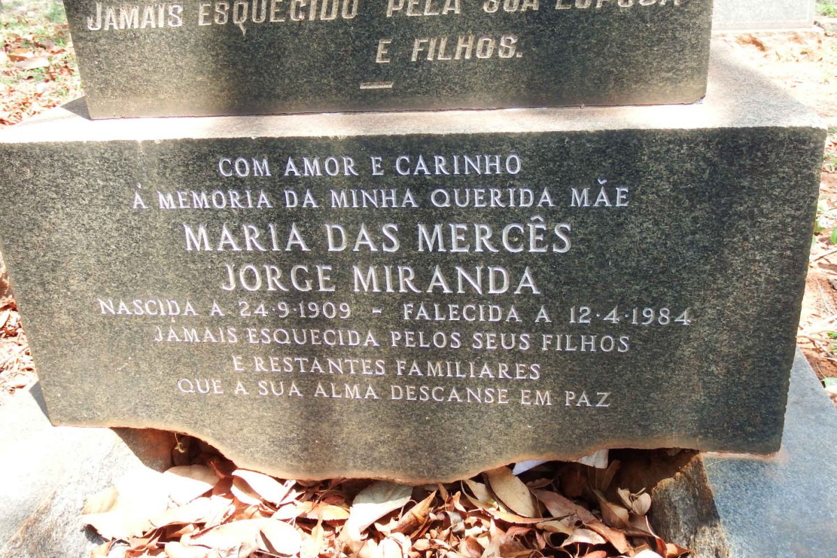 MIRANDA Marthinho, JORGE 1908-1954 &amp; Maria Das Merces 1909-1984