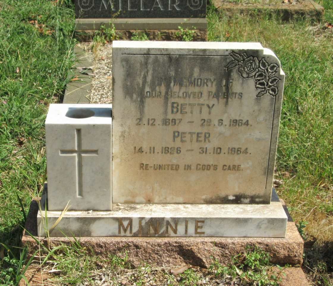 MINNIE Peter 1896-1964 &amp; Betty 1897-1964