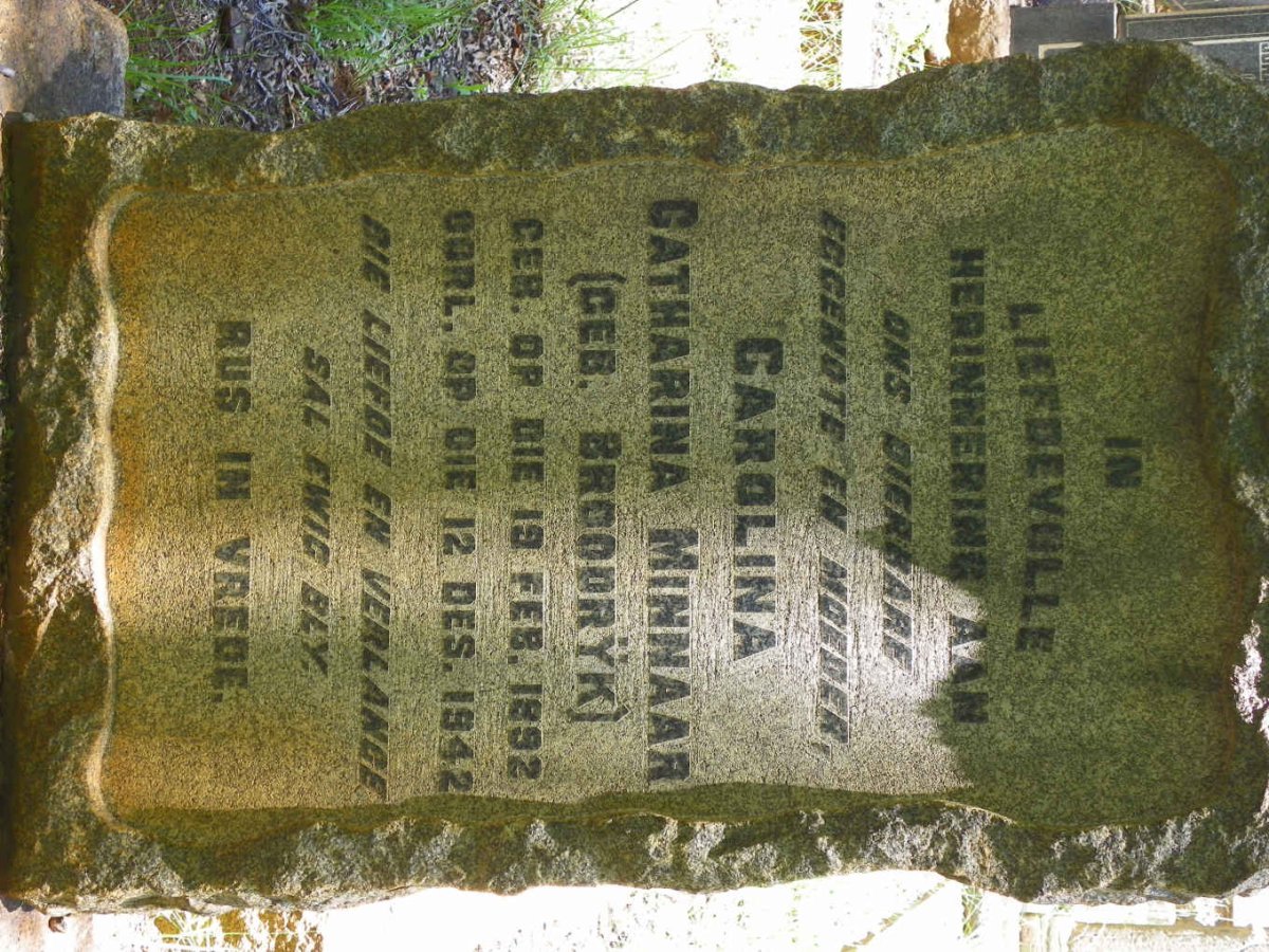 MINNAAR Carolina Catharina nee BROODRŸK 1892-1942