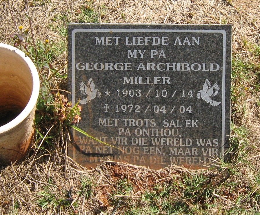 MILLER George Archibold 1903-1972
