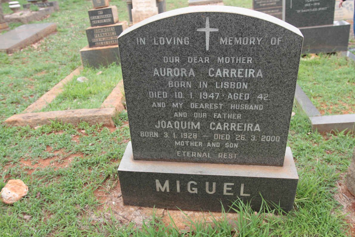 MIGUEL Aurora Carreira -1947 :: MIGUEL Joaquim Carreira 1928-2000