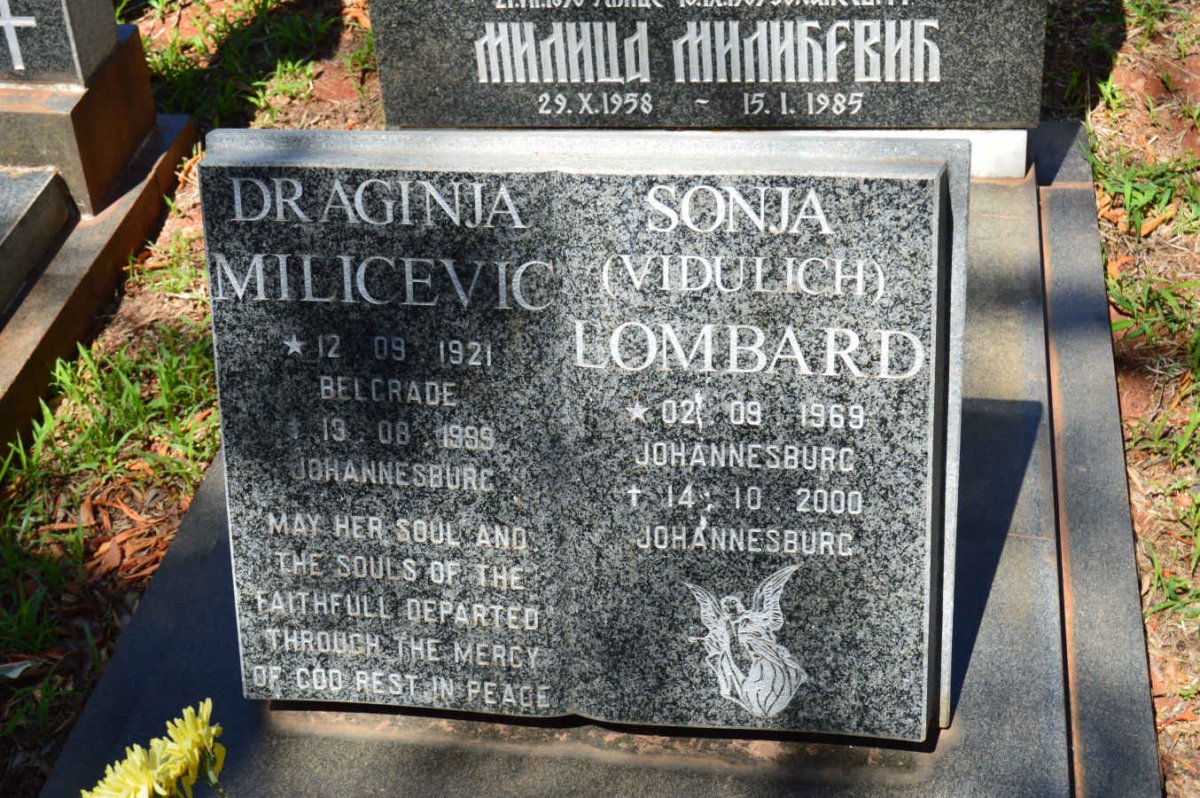 MILICEVIC 1921-1999 :: LOMBARD Sonja nee VIDULICH 1969-2000