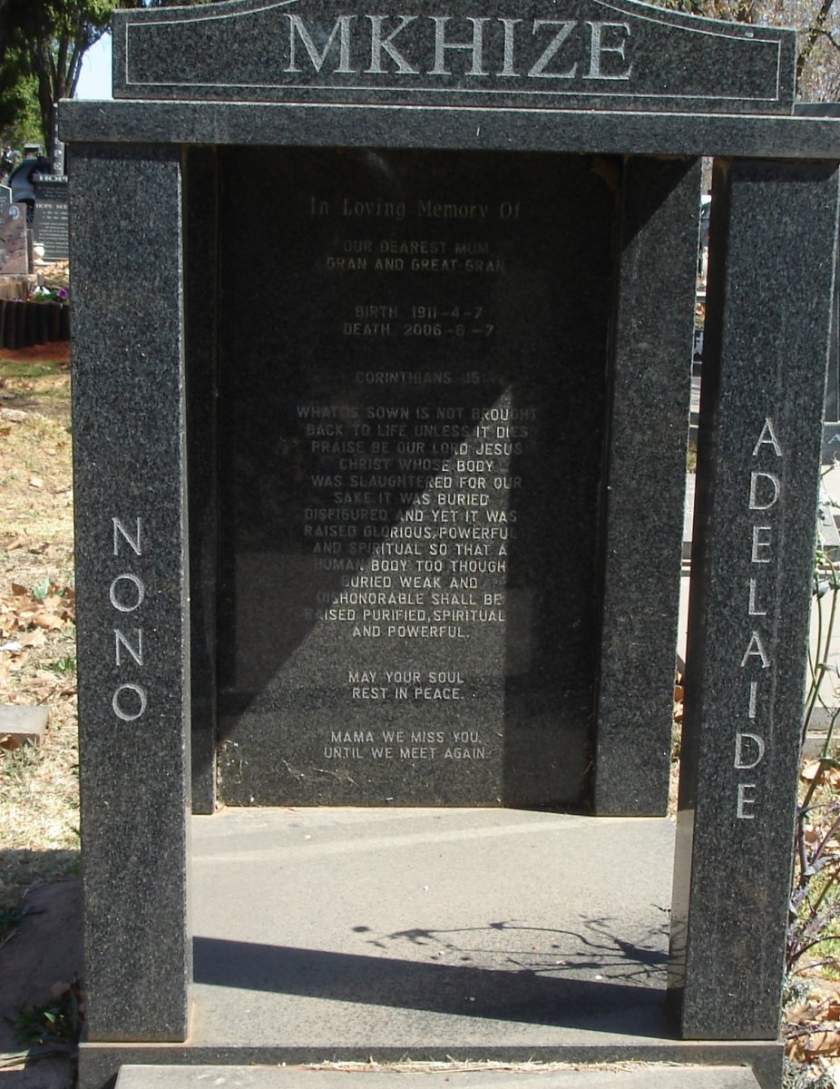 MKHIZE Nono Adelaide 1911-2006