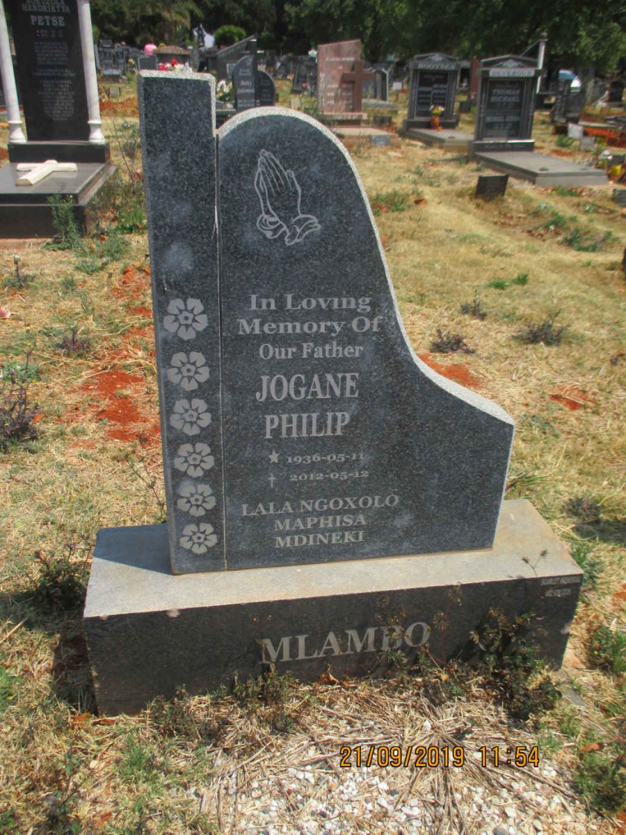 MLAMBO Jogane Philip 1936-2012