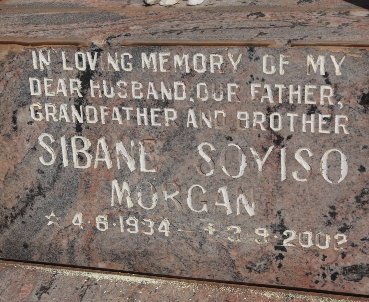 MORGAN Sibane Soyiso Morgan 1934-2002