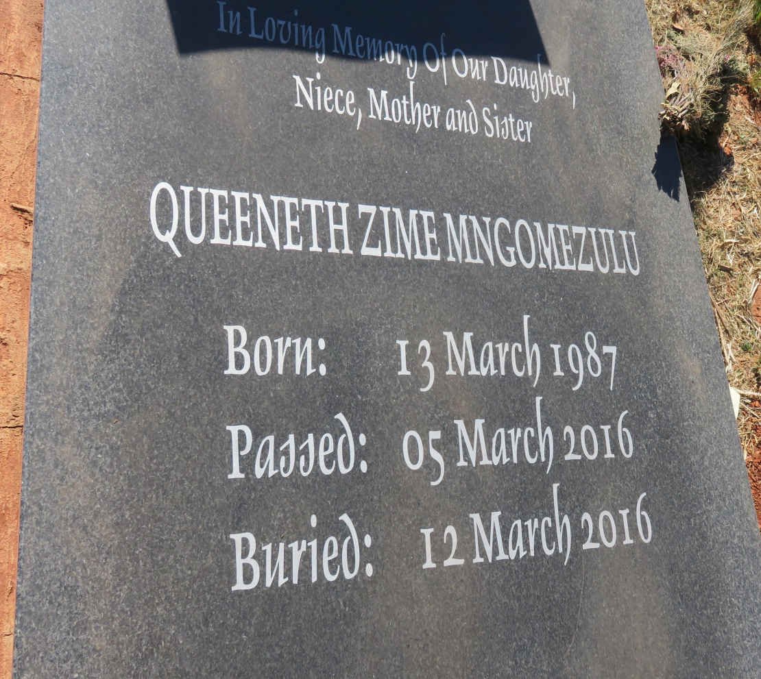 MNGOMEZULU Queeneth Zime 1987-2016