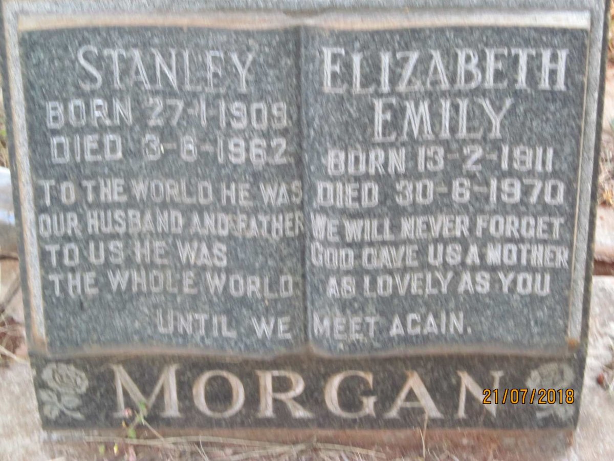 MORGAN Stanley 1909-1962 &amp; Elizabeth Emily 1911-1970