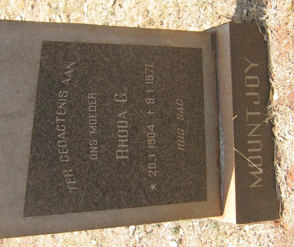 MOUNTJOY Rhoda G. 1904-1971