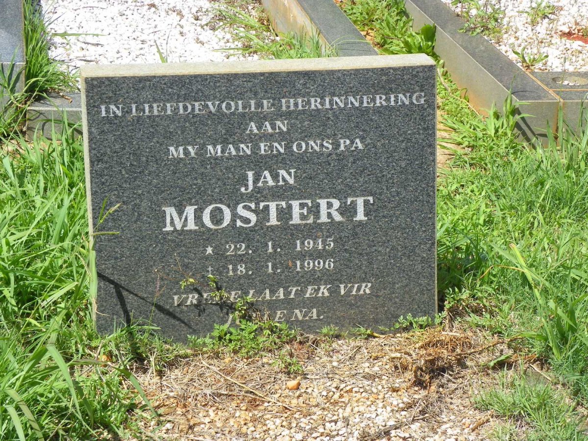 MOSTERT Jan 1945-1996