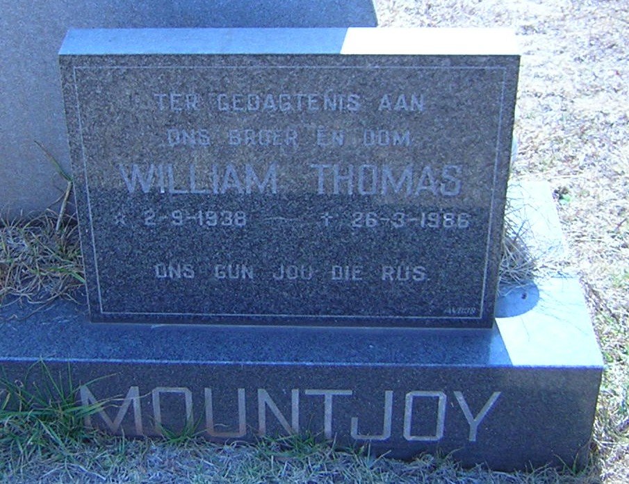 MOUNTJOY William Thomas 1938-1986