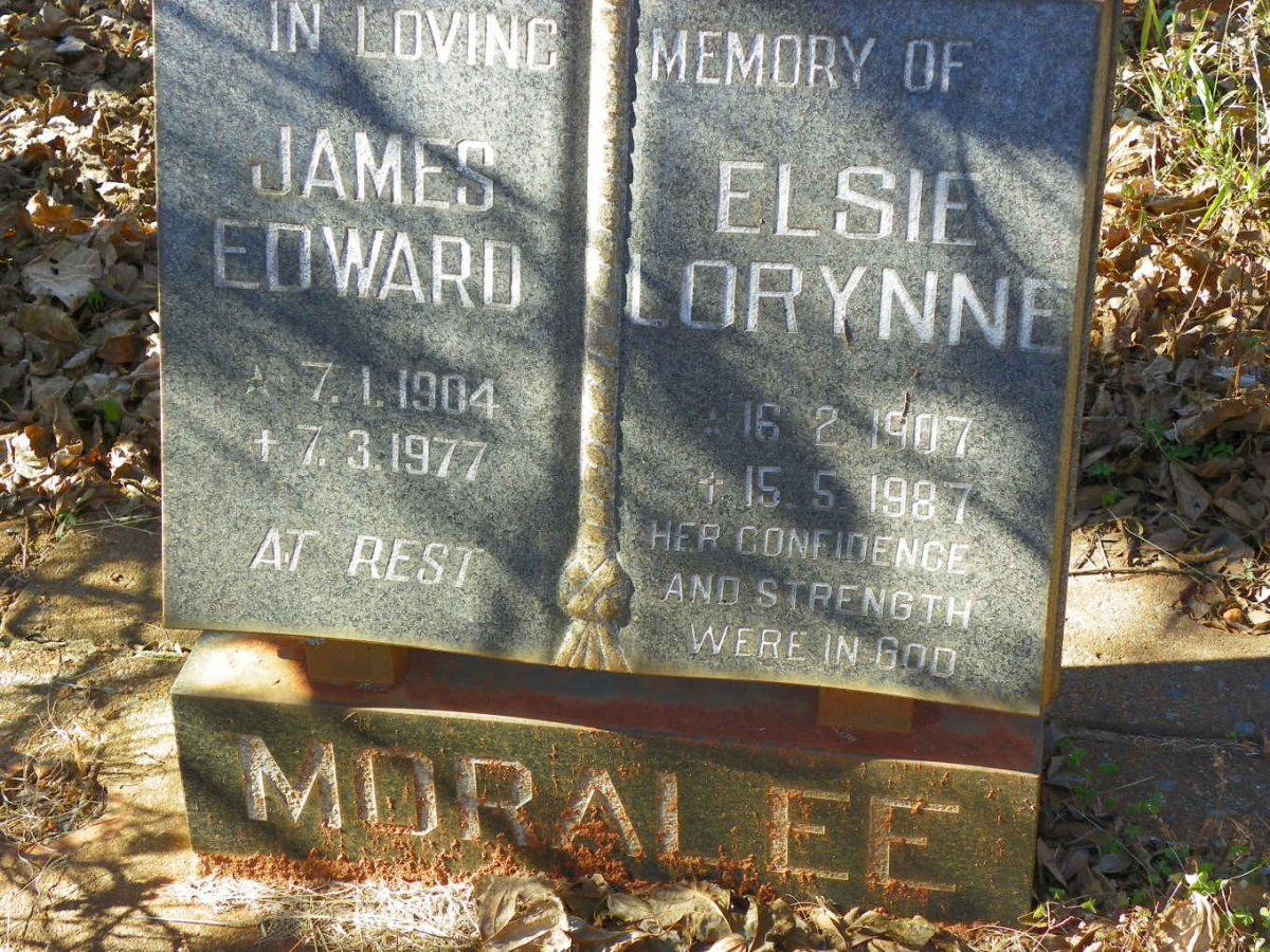 MORALEE James Edward 1904-1977 &amp; Elsie Lorynne 1907-1987