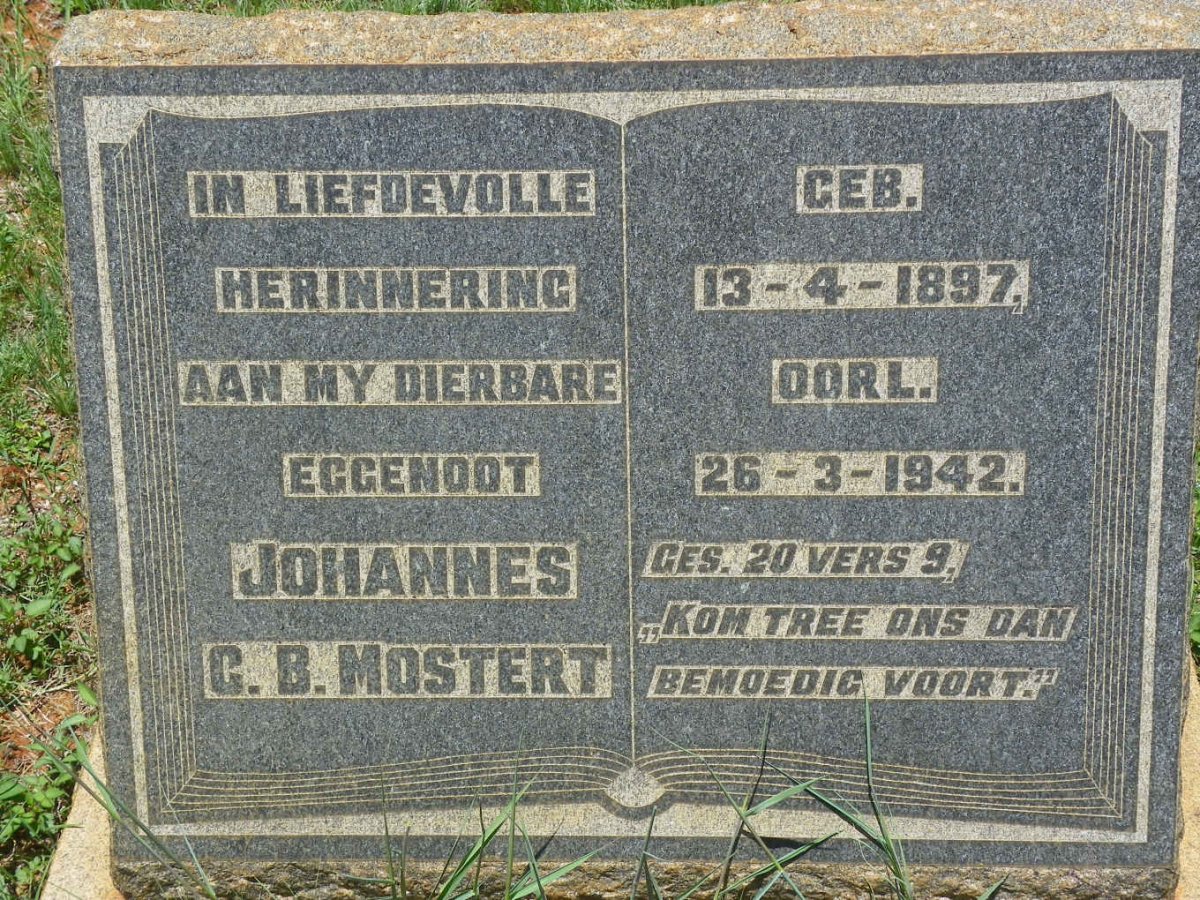 MOSTERT Johannes C.B. 1897-1942