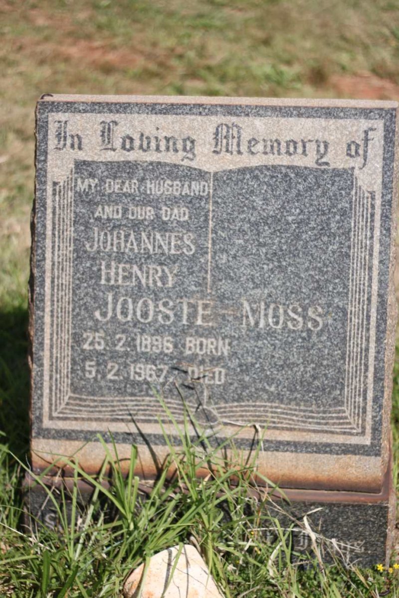 MOSS Johannes Henry Jooste 1896-1967