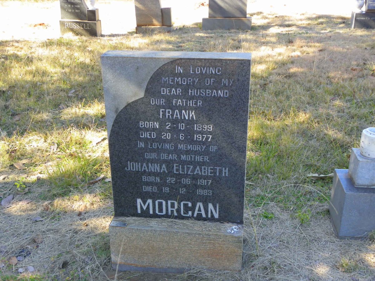 MORGAN Frank 1899-1977 &amp; Johanna Elizabeth 1917-1983