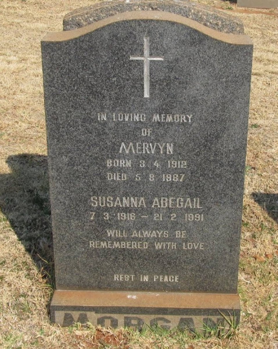 MORGAN Mervyn 1912-1987 &amp; Susanna Abegail 1916-1991
