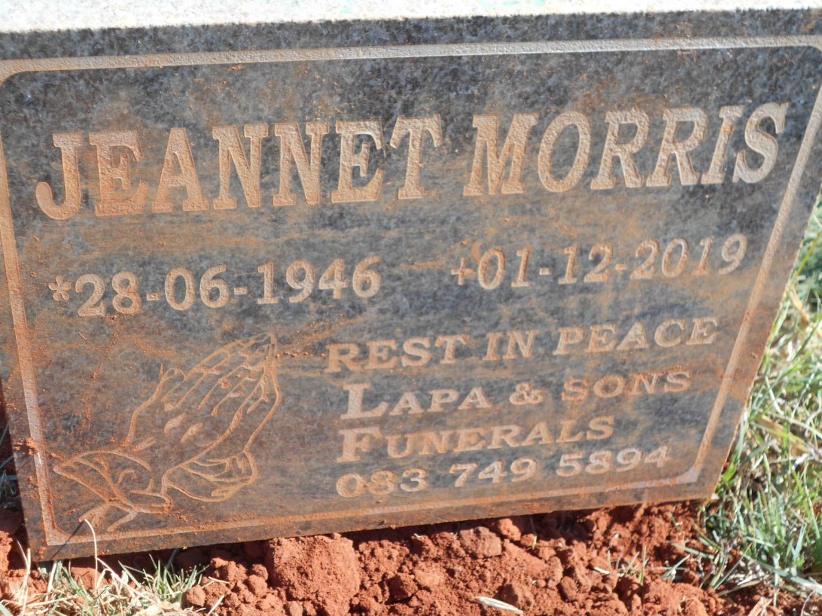 MORRIS Jeannet 1946-2019