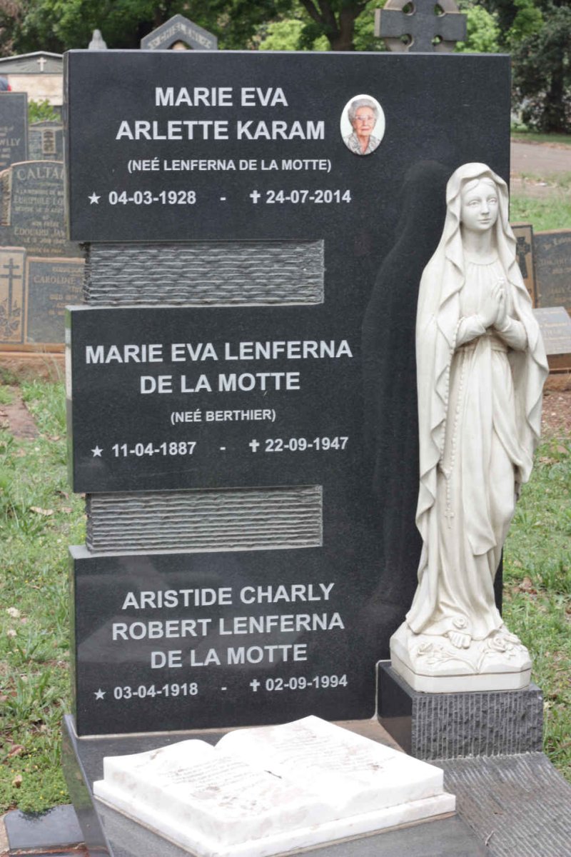 MOTTE Marie Eva Lenferna de la, nee BERTHIER 1887-1947