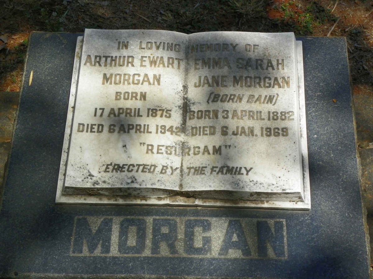 MORGAN Arthur Ewart 1875-1942 &amp; Emma Sarah Jane BAIN 1882-1969