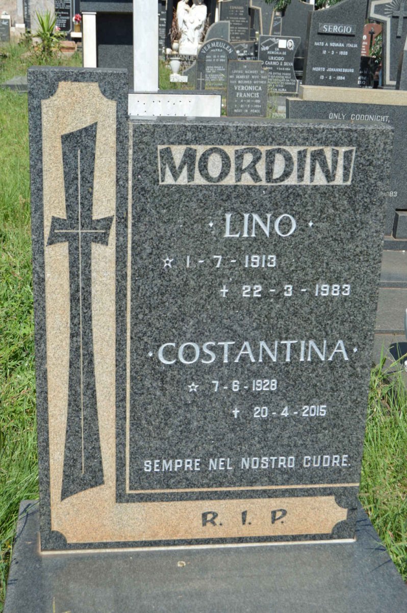 MORDINI Lino 1913-1983 &amp; Constantina 1928-2015