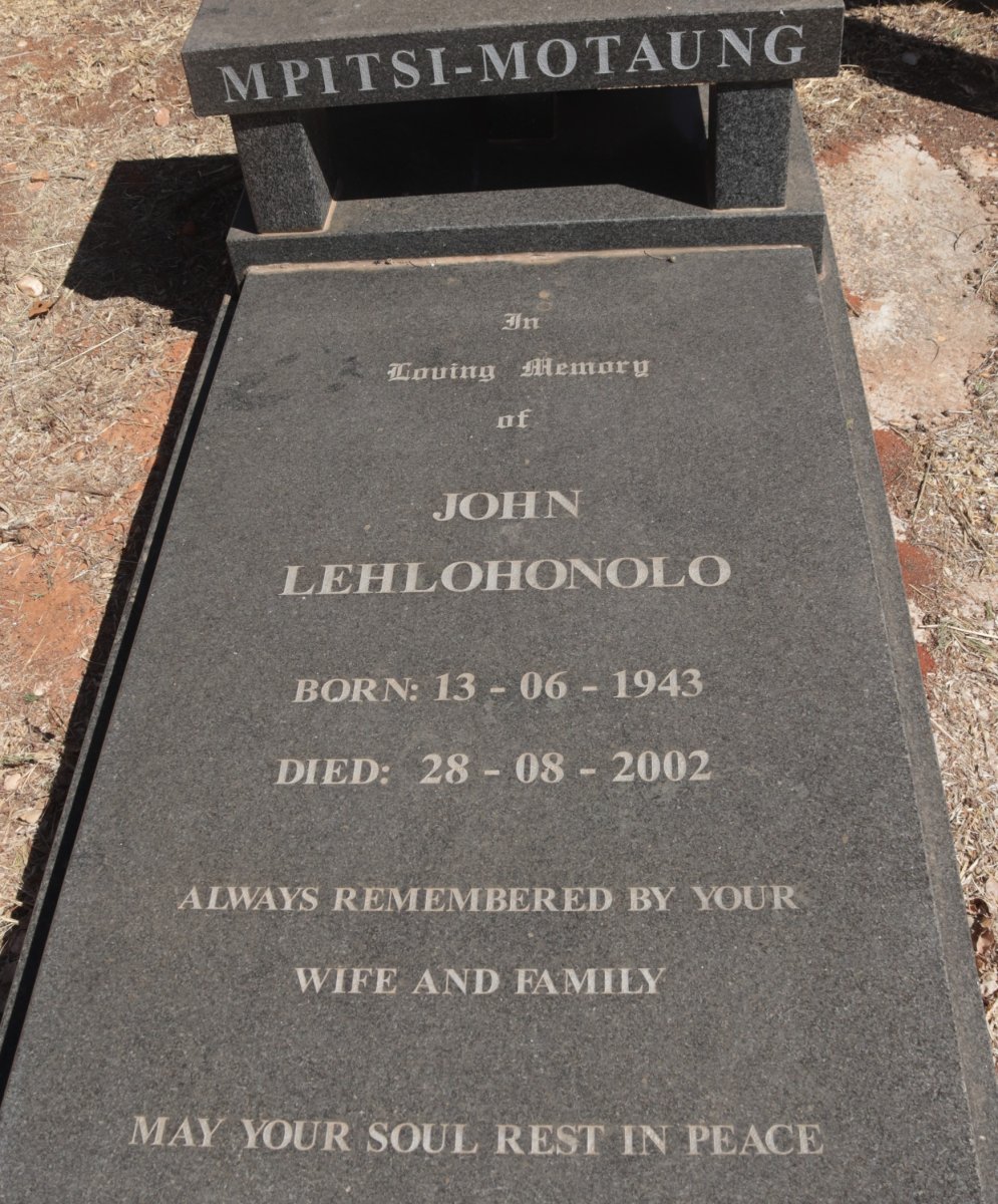 MOTAUNG John Lehlohonolo, MPITSI 1943-2002