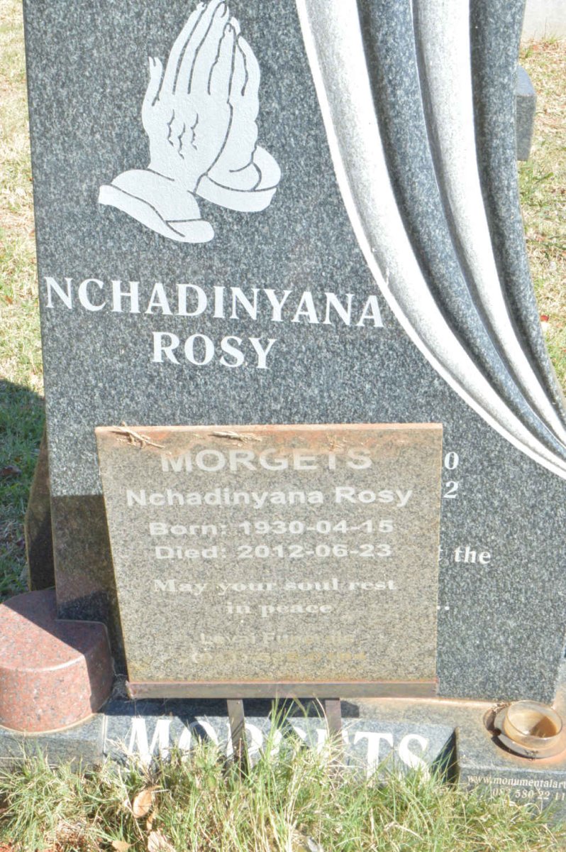 MORGETS Nchadinyana Rosy 1930-2012