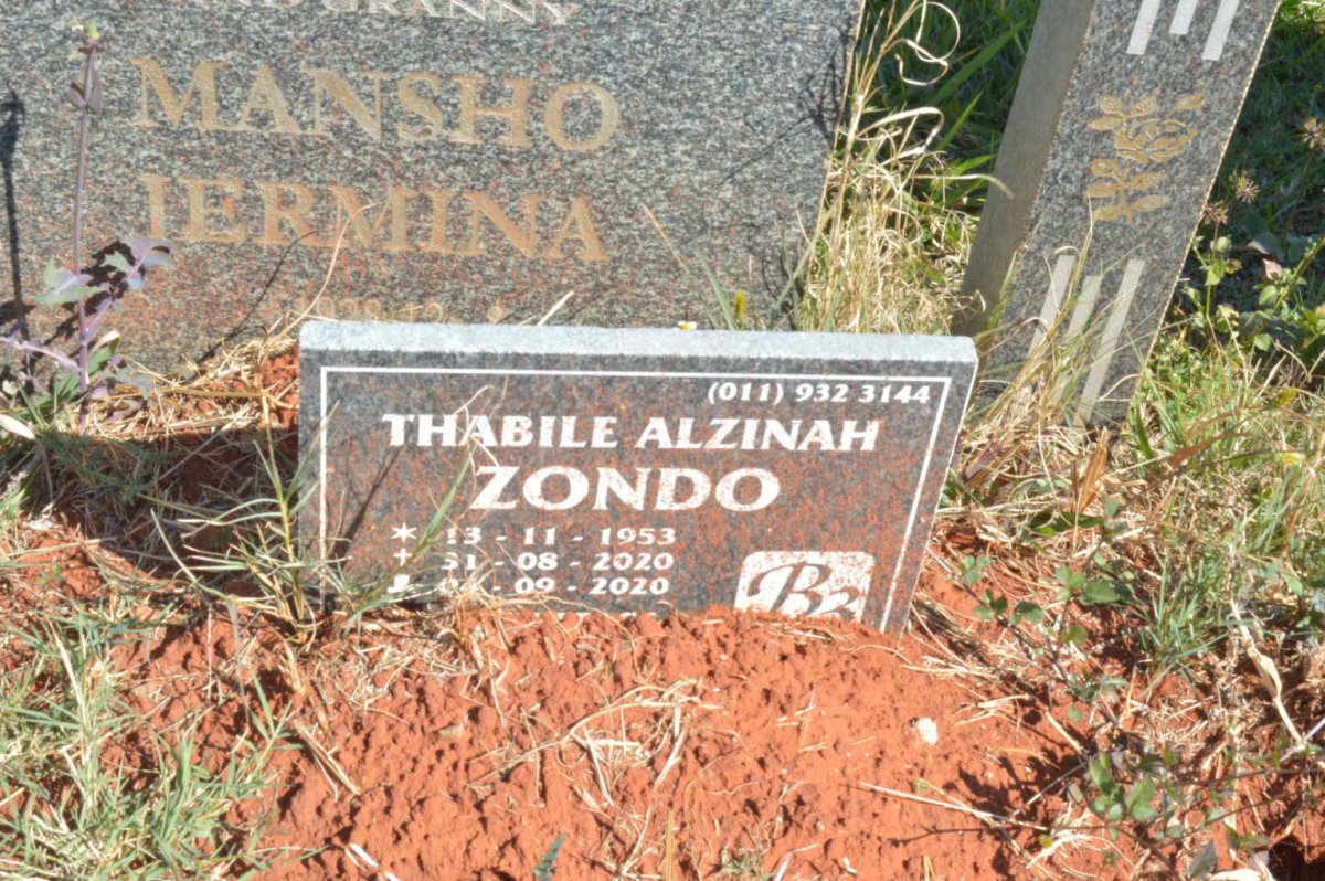 MOTSEPE Mansho Jermina :: ZONDO Thabile Alzinah 1953-2020