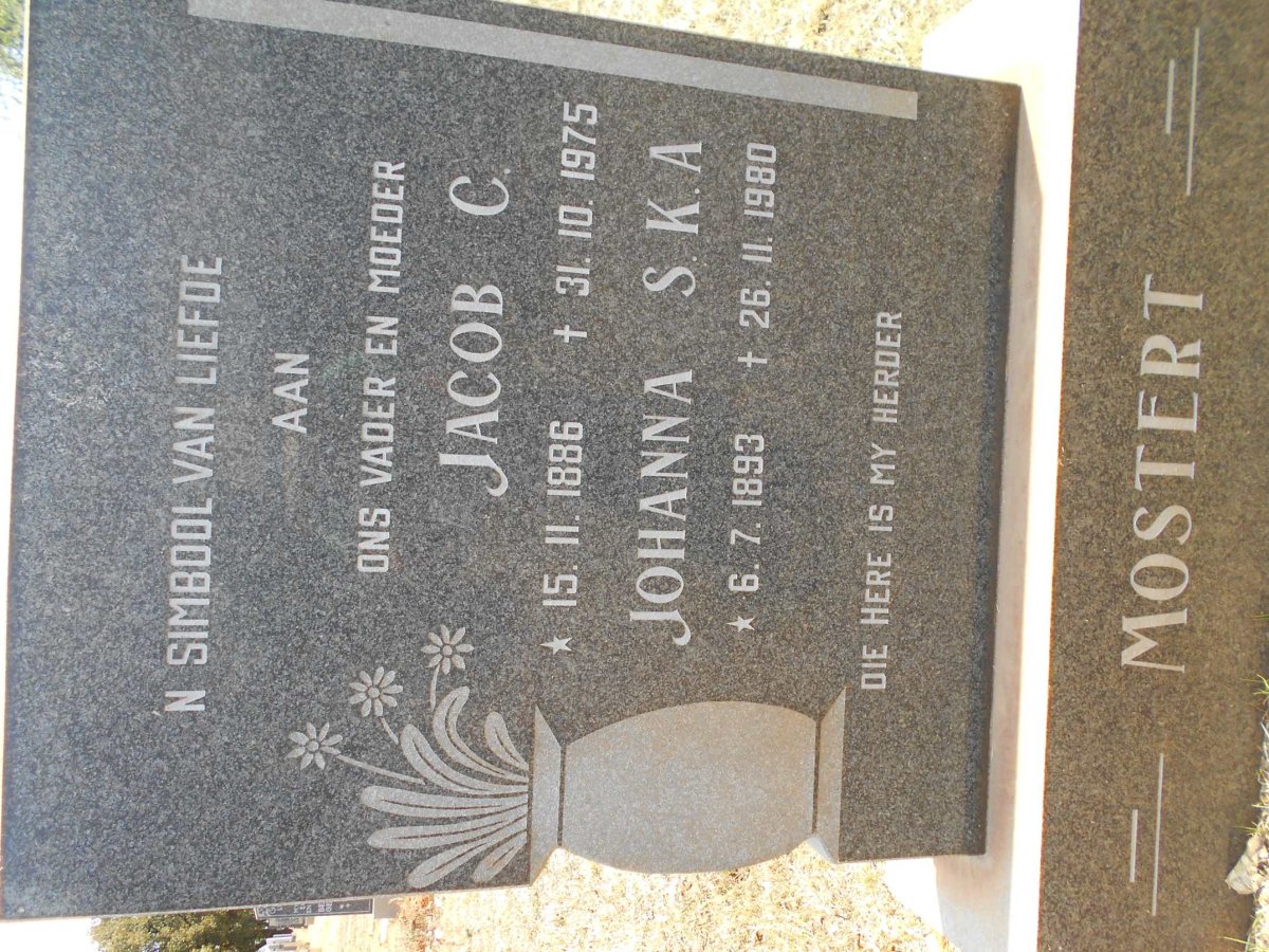 MOSTERT Jacob C. 1886-1975 &amp; Johanna S.K.A. 1893-1980