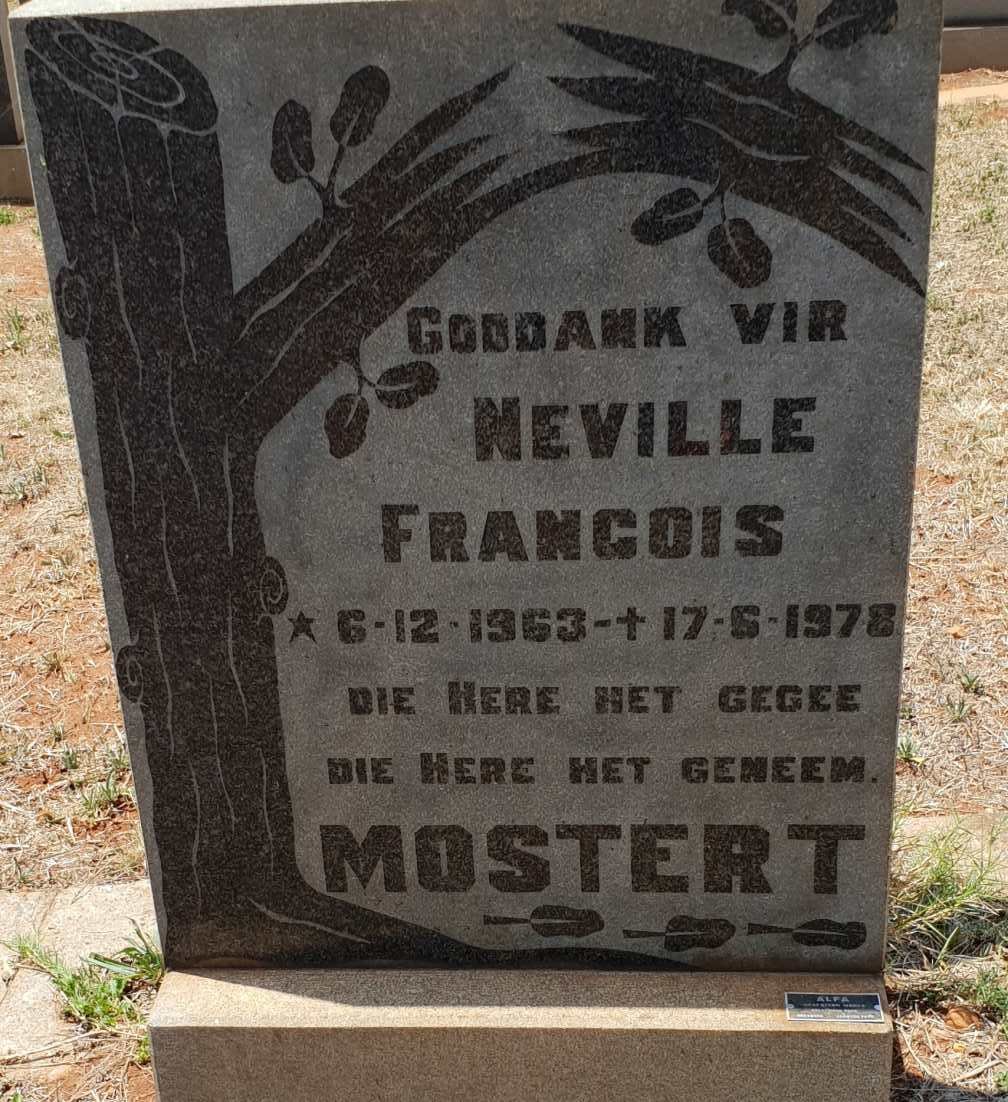 MOSTERT Neville Francois 1963-1978