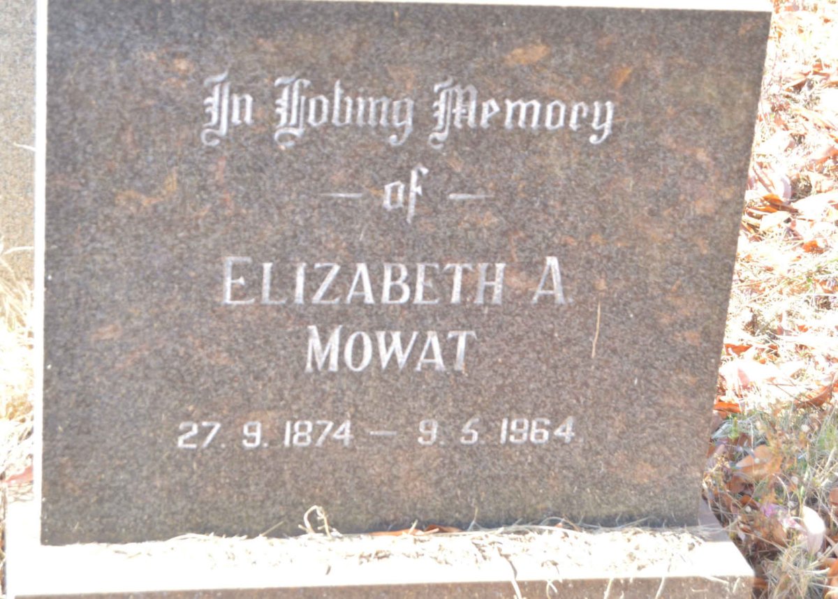 MOWAT Elizabeth A. 1874-1964