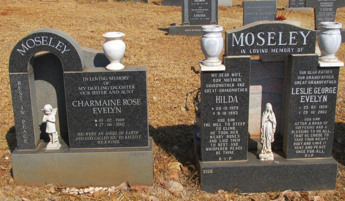 MOSELEY Leslie George Evelyn 1928-2002 &amp; Hilda 1929-1993 :: MOSELEY Charmaine Rose Evelyn 1969-2002