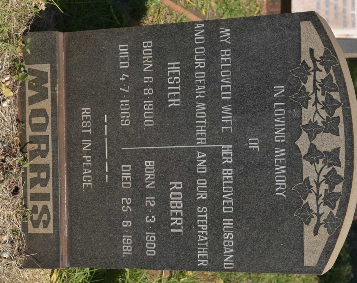 MORRIS Robert 1900-1981 &amp; Hester 1900-1969
