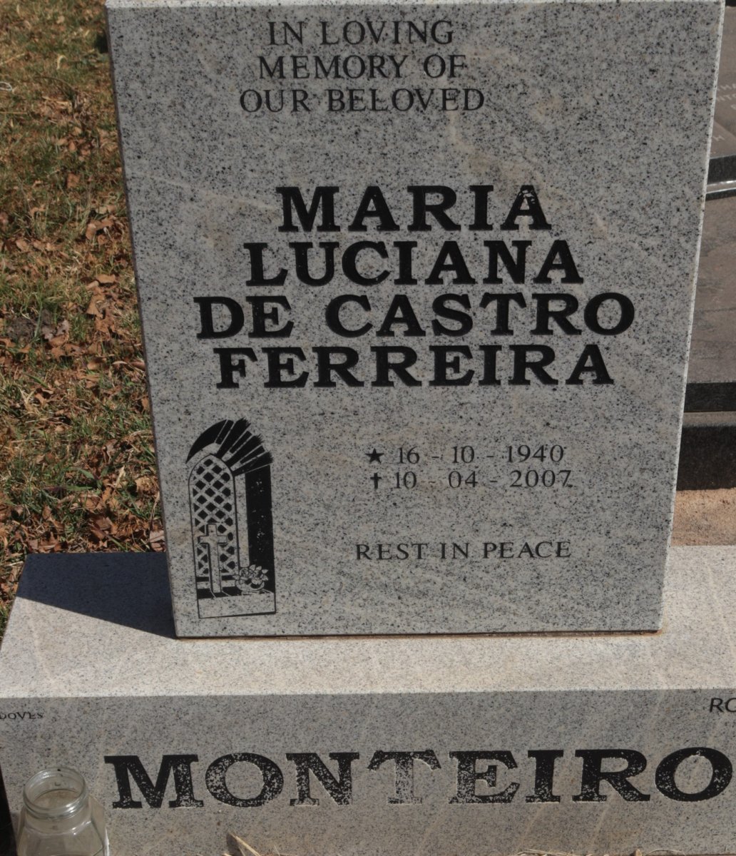 MONTEIRO Maria Luciana De Castro Ferreira 1940-2007