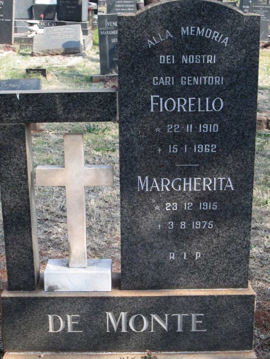 MONTE Fiorello, de 1910-1962 &amp; Margherita 1915-1975