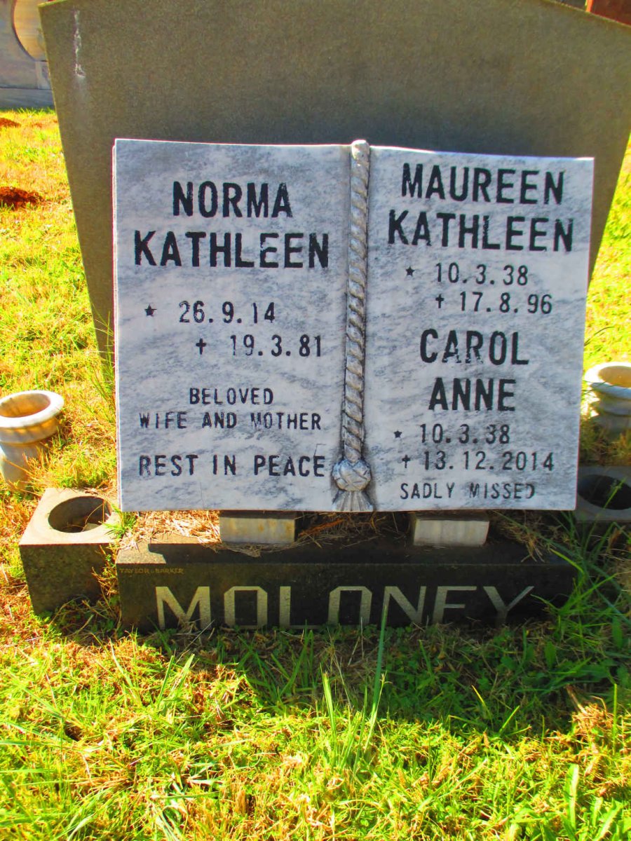 MOLONEY Norma Kathleen 1914-1981 :: MOLONEY Maureen Kathleen 1938-1996