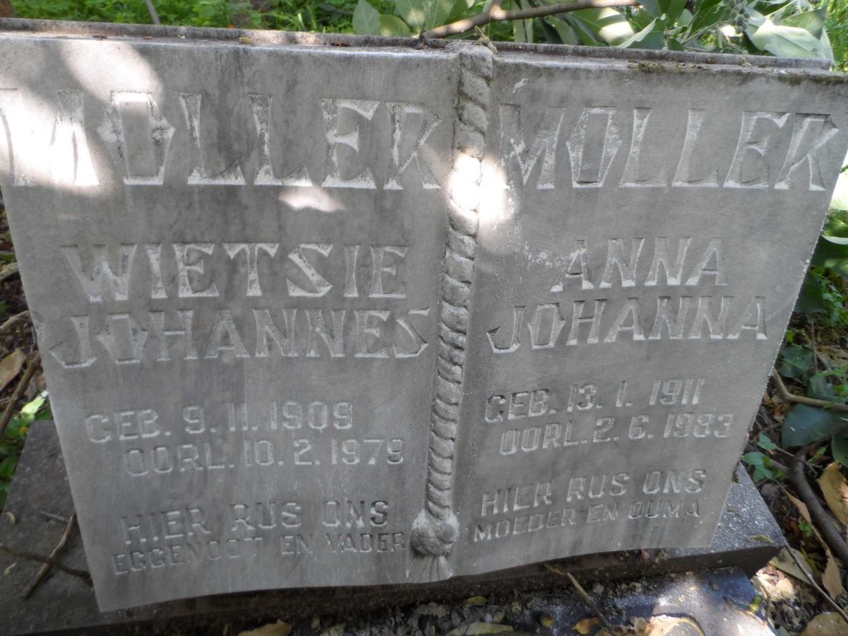 MOLLER Wietsie Johannes 1909-1979 &amp; Anna Johanna 1911-1983