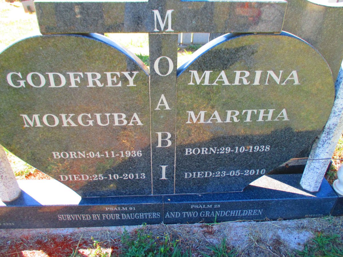 MOABI Godfrey Mokguba 1936-2013 &amp; Marina Martha 1938-2010